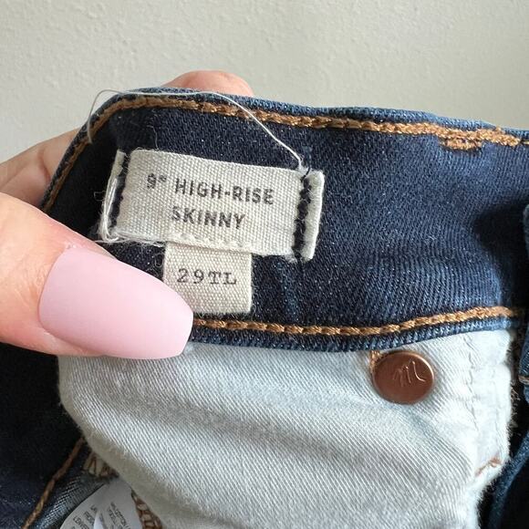 Madewell 9" High Rise Skinny Jeans Women's 29TL Dark Wash Stretch Denim - Picture 6 of 7